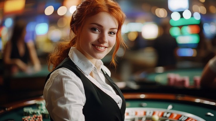 Tampilan langsung Lightning Roulette dengan roda dan pengganda angka